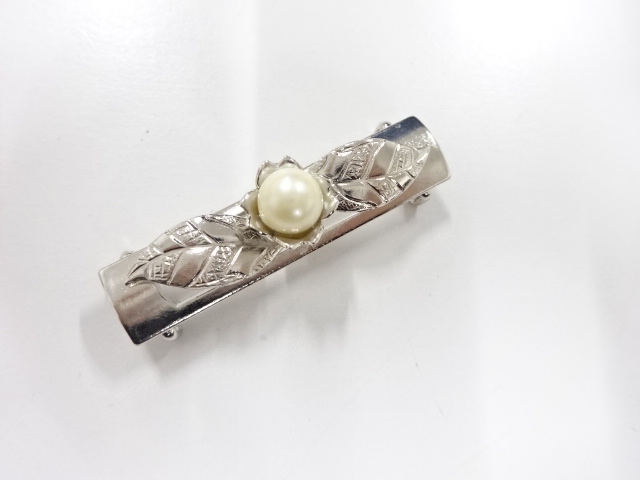 アンティーク　パール　帯留め